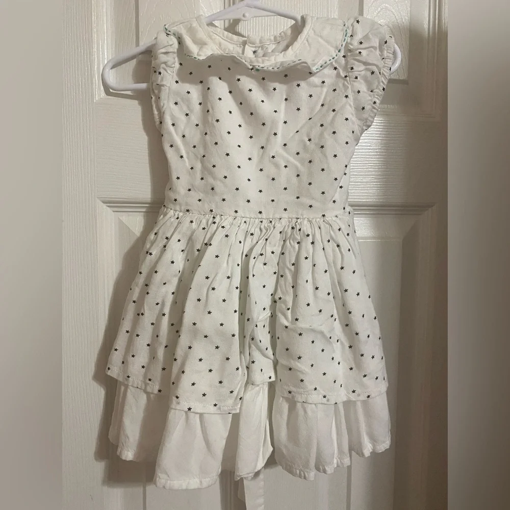 Well Dressed Wolf White Tiny Stars Dress with Peter Pan Collar